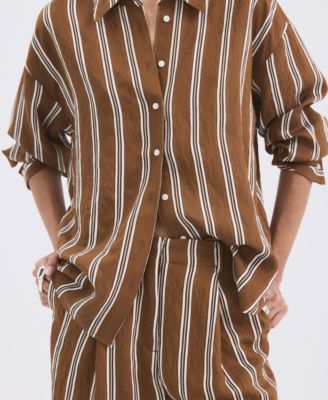 MANGO - Women's Striped Straight Shirt