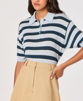 ASTR the Label - Women's Short-Sleeve Collared Sweater