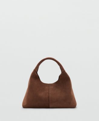 MANGO - Women's Stitching Detail Suede Shoulder Bag