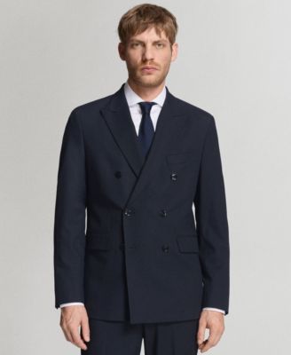 MANGO - Men's Monaco Double-Breasted Slim-Fit Suit Blazer