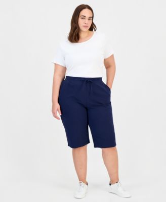 Style & Co - Plus Size Solid Pull-On Knit Skimmer Pants