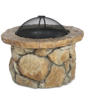 Noble House - Dustyn Round Iron Wood Fire Pit