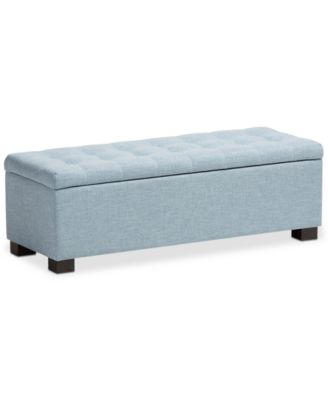 Baxton Studio - Roanoke Grid-Tufting Storage Ottoman Bench, Quick Ship