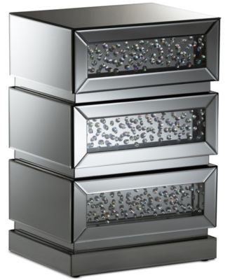 Furniture - Sabrina Mirrored Nightstand, Quick Ship