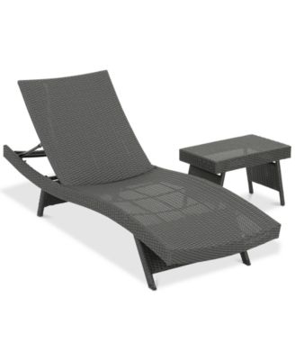 Noble House - Madison Outdoor Chaise Lounge and Table Set, Quick Ship