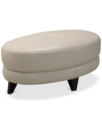 Macy's - Myia Leather Oval Ottoman, Only at