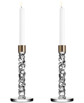 Orrefors - Carat Medium Candlestick Pair