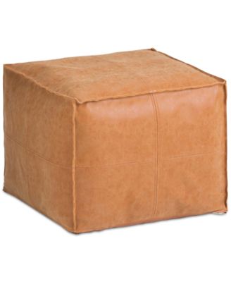 Simpli Home - Weaton Square Pouf, Quick Ship