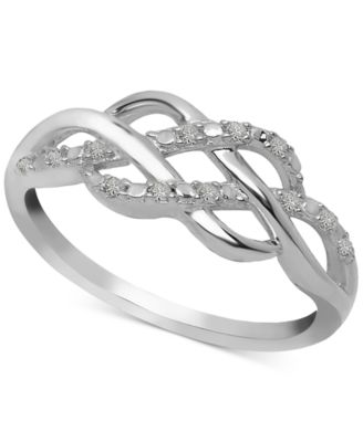 Macy's - Diamond Open Weave Ring (1/10 ct. t.w.) in Sterling Silver