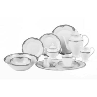 Lorren Home Trends - Elizabeth 57-Pc. Dinnerware Set, Service for 8 & Serving Pieces