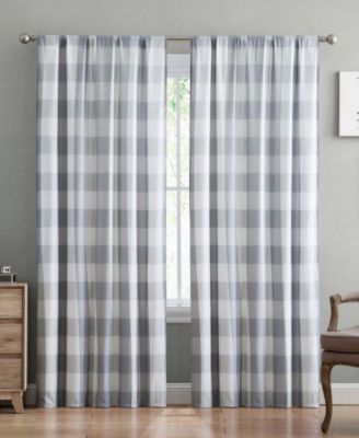 Truly Soft - Everyday Buffalo Plaid Navy Blue 50" x 84" Window Rod Panel Pair Set