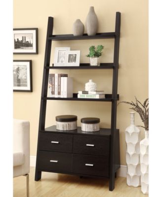 Coaster Home Furnishings - Wingate Contemporary Leaning Bookcase, Cappuccino