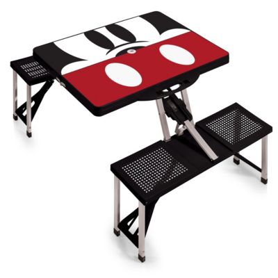Disney - Mickey Mouse Silhouette Picnic Table Portable Folding Table with Seats