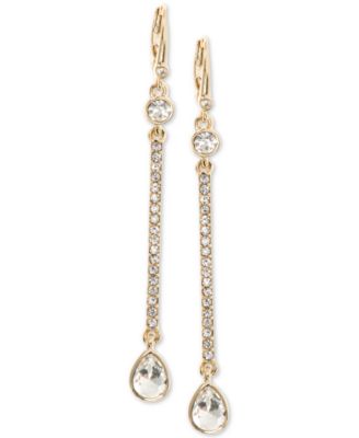 DKNY - Gold-Tone Crystal Linear Drop Earrings