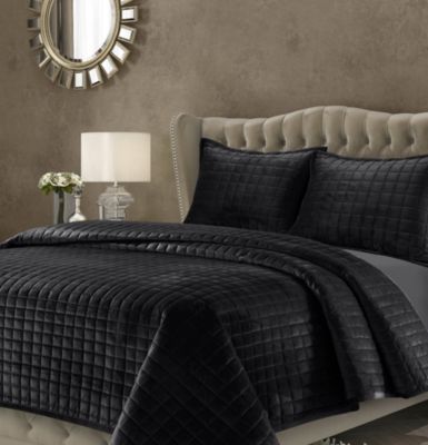 Tribeca Living - Florence Velvet Solid Oversized Quilt Sets