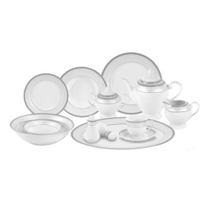 Lorren Home Trends - 57 Piece Porcelain Dinnerware Set, Service for 8