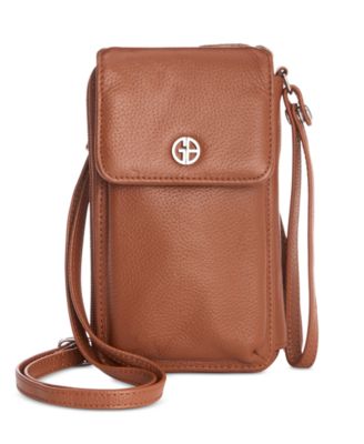 Giani Bernini - Softy Leather Tech Crossbody Wallet, Created for Macy's