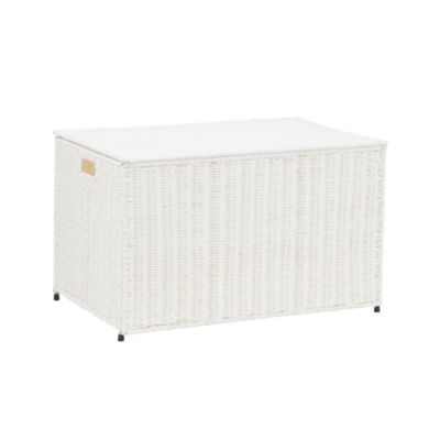 Household Essentials - Large Wicker storage Chest, White
