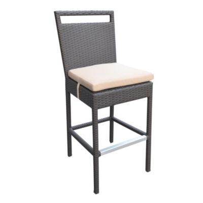 Armen Living - Tropez Outdoor Wicker Barstool, Quick Ship