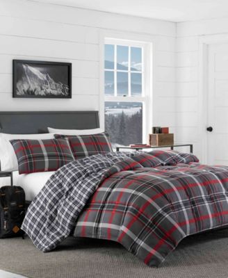 Eddie Bauer - Willow Plaid Dark Grey Comforter Set, Twin