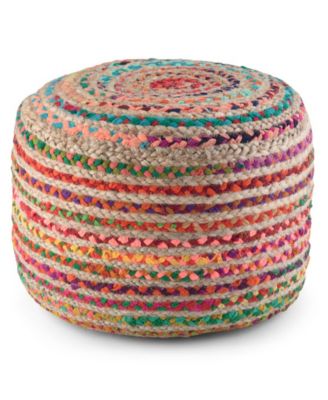 Simpli Home - Margo Round Pouf, Quick Ship