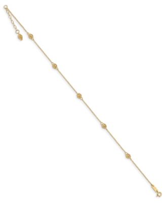 Macy's - Bead Anklet in 14k Yellow Gold