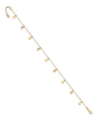 Macy's - Dangle Circle Charm Anklet in 14k Yellow Gold