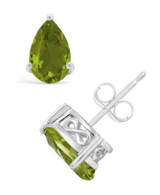 Macy's - Pear-shape Gemstone Stud Earrings in Sterling Silver. Available in Amethyst, Citrine, Garnet, Sky Blue Topaz, Rose Quartz, London Blue Topaz and Peridot