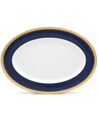 Odessa Cobalt Gold Oval Platter, 16" image