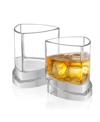 Joyjolt Aqua Vitae Off Base Triangle Whiskey Glasses, Set of 2 image