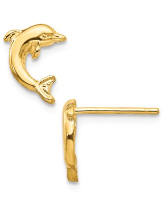 Macy's - Dolphin Stud Earrings in 14k Gold
