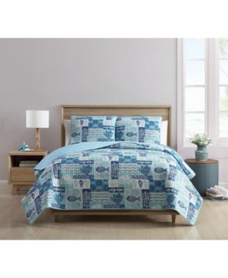 VCNY Home - Patchwork Sea Life Reversible 3-Pc. King Quilt Set