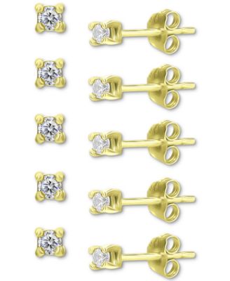 Giani Bernini - 5-Pc. Set Cubic Zirconia Stud Earrings