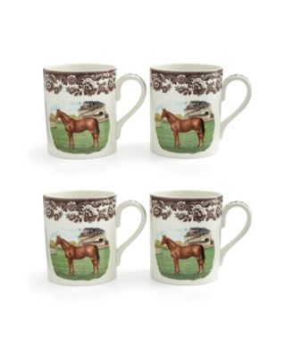 Woodland Thoroughbred Horse Mugs, Set of 4 image