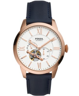 Fossil - Townsman Automatic Navy Leather Watch 44mm