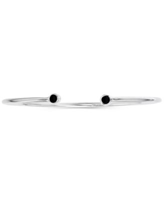 Macy's - Black Spinel Cuff Bracelet in Sterling Silver