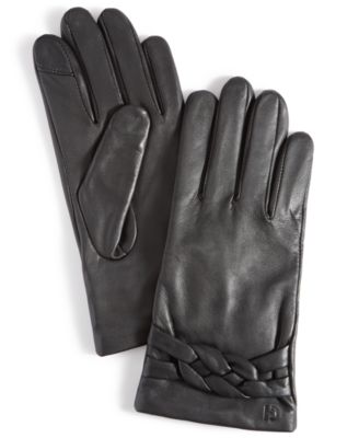 Cole Haan - Women's Braided-Cuff Leather Gloves