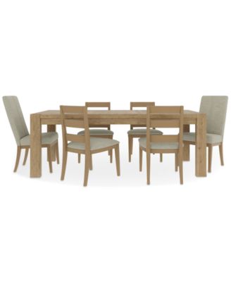 Furniture - Davie Rectangle Dining 7pc Set (Table + 2 Upholstered Chair + 4 Ladder Side Chair)