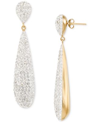 Macy's - Crystal Pav&eacute; Elongated Drop Earrings