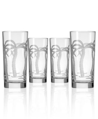 Palm Tree Cooler Highball Glass 15oz - Set of 4 Glasses image