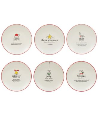 Christmas Fun Sayings Dessert Plates, Set of 6 image