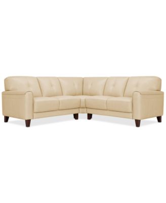 Furniture - Ashlinn 94" 3-Pc. Pastel Leather Sectional