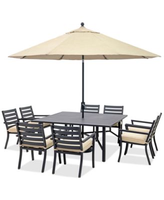 Astaire Outdoor 9-pc Dining Set (64" square table + 8 dining chairs), Created for Macy's image
