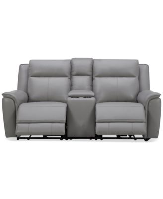 Addyson 77" 3-Pc. Leather Sofa with 2 Zero Gravity Recliners with Power Headrests & 1 Console, Created for Macy's image
