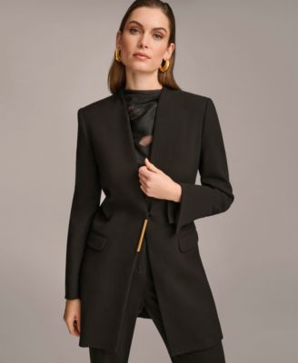 Women's Collarless Hardware Blazer, Regular & Petite Sizes image