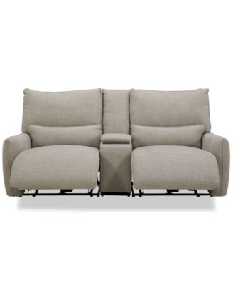 Furniture - Olper 3-Pc. Fabric Zero Wall Sectional Power Motion Sofa with Console