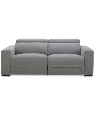 Furniture - Nevio 2-Pc. Fabric Power Headrest Sectional with 2 Power Motion Chairs