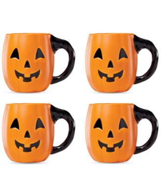 Porcelain Pumpkin Mugs, Set of 4 image