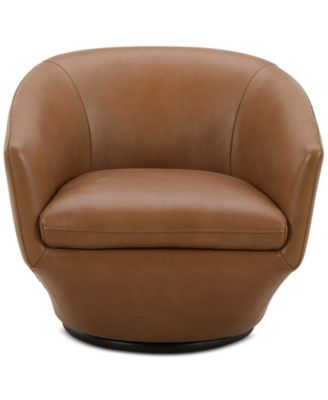 Hemky Leather Swivel Chair, Created for Macy's image