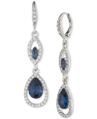 Givenchy - Hematite-Tone Pav&eacute; & Color Crystal Double Drop Earrings